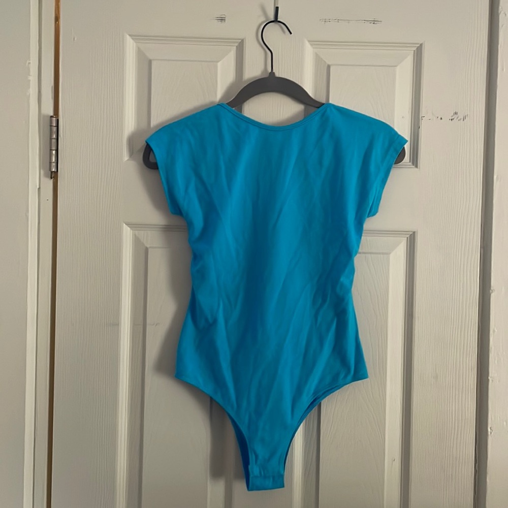 blue backless princess polly bodysuit